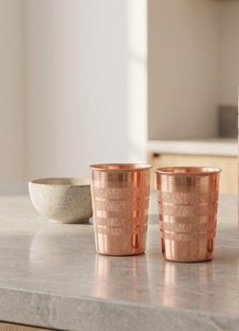 Verre à boire artisanal en cuivre pur, finition polie miroir, parfait pour une table de dîner élégante, mugs de CRAFTSY HOME - Product Image 2