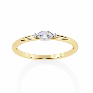 Anillo de Compromiso, Aniversario o Boda Clásico Minimalista con Diamante Corte Marquesa para Mujer, Oro de 10k, 14k o 18k - Product Image 1