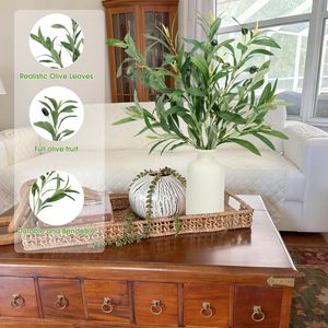 Plantas Artificiales Elegantes para Decoración de Interiores de Oficina, Plantas de Olivo Artificiales con Frutos en Macetas - Product Image 2