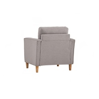 Canapé une place NUHOOM moderne avec pieds en bois massif, revêtement en tissu mousse, design durable et confortable pour appartement et hôtel