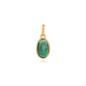 Diseño único hecho a mano con esmeralda auténtica, colgante de piedra única en oro amarillo macizo de 18K con baño de rodio negro, regalo para mamá, joyería fina. - Product Image 6