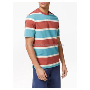 เสื้อยืดผู้ชายลายทางดีไซน์ใหม่ คอกลม แขนสั้น สวมใส่สบาย รุ่นใหม่ปี 2026 เสื้อยืดผู้ชายสกรีนลายตามสั่ง - Product Image 6