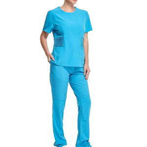 Tenue Médicale Personnalisée pour Femme – Haut Col V et Pantalon en Tissu Tricoté Coton-Polyester Respirant – Uniforme de Soins de Santé Couleurs Personnalisables - Product Image 1
