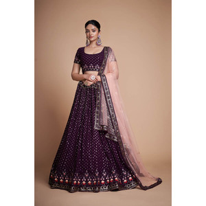 BRODERIE GEORGETTE FANTAISIE LEHENGA CHOLI AVEC VIN DUPATTA - Product Image 1