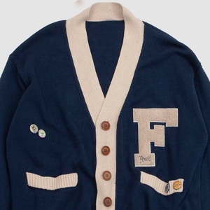 Unisex Custom Chenille Embroidery Patchwork Winter Wear Knitted Pullover <b>Cardigan</b> <b>Sweater</b> Greek Sororities Universities Style - Product Image 2