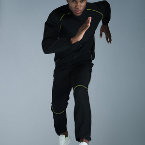 Ensemble de survêtement athlétique pour homme avec logo personnalisé, deux pièces, en nylon et polyester, coupe-vent, décontracté - Product Image 4