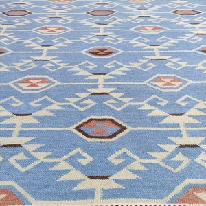 Tapis Kilim Dhurrie en laine tissé à la main, couleur personnalisée, réversible, motif géométrique, décoration intérieure toute saison pour hôtel - Product Image 5