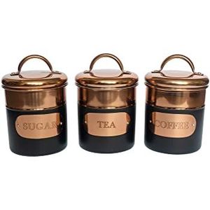 Black Metal Spice Canisters With Wooden Handles Airtight Flip Top Lids Minimalist <b>Kitchen</b> <b>Storage</b> Containers - Product Image 3