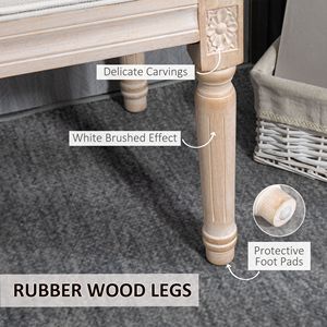 Panca per Camera da Letto in Stile Francese, Bianco Crema con Gambe in Legno Massello, Arredo Classico Rustico per Fondo Letto - Product Image 5