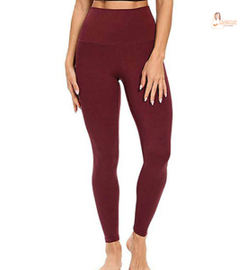 Leggings de sport et de fitness taille haute en coton 100% tricoté, respirant, écoresponsable et durable - Product Image 1
