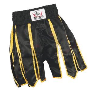 Shorts d'entraînement Muay Thai en polyester extensible, taille haute élastique, compression, noir et or, respirant, séchage rapide, écologique, OEM - Product Image 1
