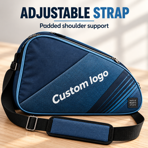Sac de transport pour raquette de padel avec design personnalisé, panneaux texturés, bandoulière, compartiments zippés pour entraînement sportif, sac de raquette ODM - Product Image 1