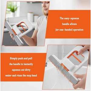 Ensemble de serpillères de bureau pliables 2 pièces avec 2 serpillères et 2 chiffons en microfibre non tissée, légers et résistants aux taches - Product Image 2