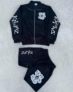 Custom <b>Men's</b> 100% Nylon Zip Up Windbreaker <b>Jacket</b> and Shorts Set High Quality Water Resistant Tracksuit - Product Image 4