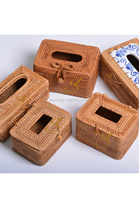 Boîte à mouchoirs en rotin tissé à la main pour la décoration de la maison - Product Image 3