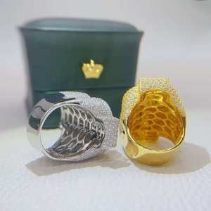 แหวนฮิปฮอปทรงสัญลักษณ์ดอลลาร์ ผ่านการทดสอบเพชร ประดับเพชรโมอิสซาไนต์สี D ระดับความสะอาด VVS เงินแท้ 925  แบบ Iced Out สำหรับผู้ชาย - Product Image 5