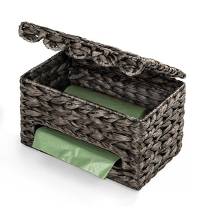 Dispensador de bolsas de supermercado de plástico y nailon de jacinto de agua tejido, precio económico, dispensadores de bolsas de basura naturales. - Product Image 2