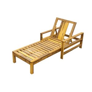 Chaise longue à dossier réglable en bois d'acacia U_Style pour les jardins, les terrasses et la piscine-Chaise longue d'extérieur - Product Image 5