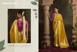 Collection Premium de Saris en Soie Crêpe Dola avec Tissage Intégral, Bordure Large et Pallu Tissé - Collection Femme - Product Image 4