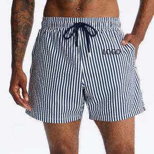 <b>Men</b> Stripped <b>Shorts</b> <b>With</b> <b>Elastic</b> <b>Waist</b> For Bulk Buyer <b>With</b> Side Pockets For Comfort High Quality Material <b>With</b> Drawstring & Logo - Product Image 1