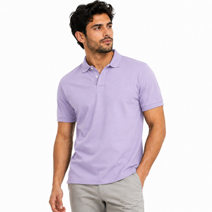 Camisa de Hombre de Color Liso, Estilo Casual, Transpirable, Antiarrugas, 100% Algodón Orgánico, Manga Corta, Tejido de Punto con Botones - Product Image 5
