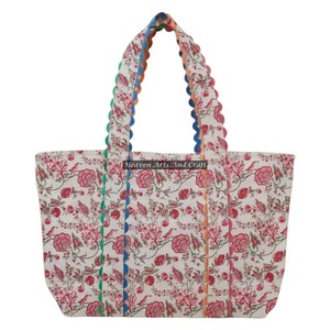 Sac fourre-tout en coton doux imprimé à la main avec motif Ric Rac, meilleur prix, en vente - Product Image 1