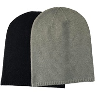 Gorro de Cachemira de doble cara para mujer, tejido a mano, ropa de invierno, elegante, cálido, cómodo, colores claros sólidos, tamaño libre, 100%