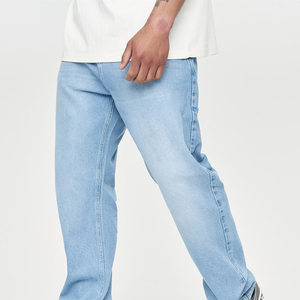 Men's <b>Light</b> Wash Straight Leg High Waist Denim Jeans Casual Cotton Regular Fit Spring Style - Product Image 4