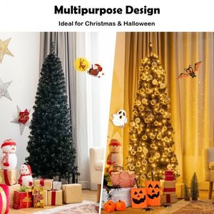 Albero di Natale e Halloween Artificiale Pre-Illuminato con Punte in PVC e Luci Bianco Caldo - Product Image 3