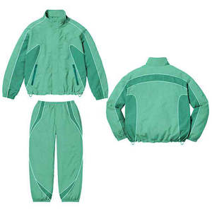 Ensemble de survêtement personnalisé léger coupe-vent en velours côtelé pour homme, avec sweat à capuche zippé et pantalon, style patchwork uni - Product Image 5