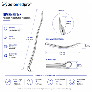 Retractor de Ligamentos Mediano 29cm Largo 38cm Instrumento Quirúrgico Ortopédico Zetomed Pro - Product Image 2