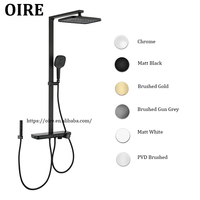 Oire 2025 laiton noir mural 4 fonctions cascade colonne de douche vente chaude nouveau Design exposé ensemble de douche appartement doux