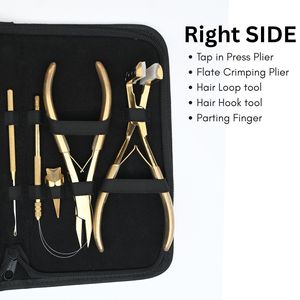 Hair Extension Tool Kit with Tape In Press Plier Flat Crimper Pulling Hook Hair Loop Tool Parting Finger and Curved <b>Needles</b> - Product Image 4