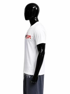 Wearloom Men's White Short Sleeve Casual T-<b>Shirt</b> Front Logo Print Cotton Poplin Summer Breathable Style - Product Image 3