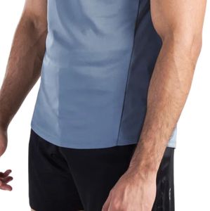 T-shirt de sport gris à manches tombantes pour homme, coupe oversize, en coton, pour entraînement, fitness, musculation, vêtements de sport amples - Product Image 6