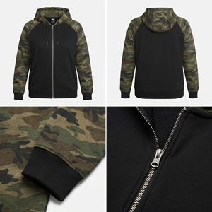Sudadera con capucha y cremallera para mujer, talla grande, manga larga, estampado de camuflaje, chaqueta de forro polar, ropa informal de invierno para mujer, sudadera con capucha y cremallera - Product Image 5