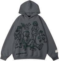 Sweat à capuche graphique surdimensionné en tricot brodé personnalisé pour femme, grande taille, épais, respirant, pull décontracté ample pour l'automne