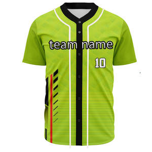 Maillots de baseball personnalisés pour hommes, imprimés par sublimation numérique, 100 % polyester, col rond, uniforme de softball - Product Image 3