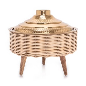 Lavish Gold Casserole With Lid Perfect For Elegant Food Serving <b>Dining</b> <b>Table</b> Styling And Premium Kitchen Use From India - Product Image 6