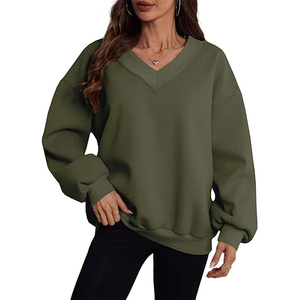 Sudaderas de Mujer con Cuello Redondo, Manga Larga, Corte Holgado, Forro Polar, Mezcla de Algodón Suave, Estilo Casual, Streetwear - Product Image 5