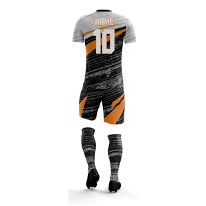 Latest Design Breathable Quick Dry Short Sleeve Front Logo Custom Size Solid Color 100% Polyester Men Soccer Uniform for All - Product Image 2