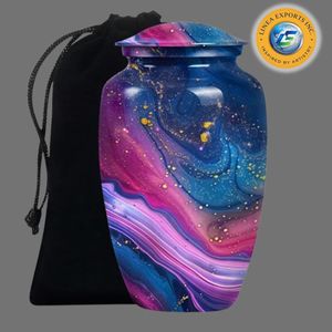 Brass Adult Cremation Keepsake Urn <b>for</b> Human <b>Ashes</b> Brass and Funeral Box Keepsake Urns <b>Casket</b> - Product Image 2