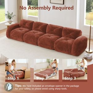 Divano Imbottito Senza Struttura in Velluto Morbido 140 cm, Spugna ad Alta Densità 32D, Design Ergonomico, Nessun Montaggio Richiesto per Soggiorno - Product Image 4