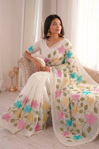 Sari indio de Bollywood, estilo elegante y lujoso, tela suave y pesada, el más moderno, de exportación, exclusivo, para fiestas, para mujer. - Product Image 4