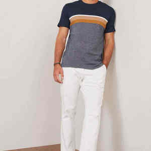 Camiseta de Verano Informal para Hombre, de Color Sólido, de Tela de Rizo, de Manga Corta, Corte Regular, a Bajo Precio - Product Image 5