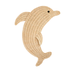 Décoration murale en rotin bio en forme de dauphin pour enfant, style bohème, accessoires de chambre d'enfant tissés à la main, produit artistique - Product Image 4
