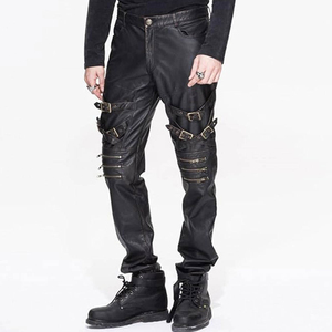 Outdoor Wear <b>Men</b> Leather Pants Comfortable Jogging <b>Trousers</b> With Multi Pockets For <b>Walk</b> Wholesale Leather Pants For <b>Men</b> OEM - Product Image 4
