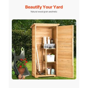Grande Capanno da Giardino in Legno per Esterni con Scaffali in Metallo e Pavimento Impermeabile, Ripostiglio per Attrezzi da Giardino di Grandi Dimensioni - Product Image 6