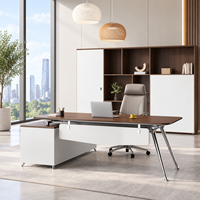 Bureau de direction personnalisé, table de bureau moderne pour PDG avec armoire de rangement pour la salle de direction