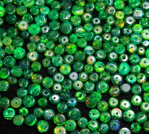 Perles d'opale verte fumée traitée, taille 3-5 mm, opale d'Éthiopie Welo naturelle, perles en vrac pour la création de bijoux HASNAIN GEMS - Product Image 3